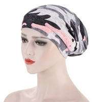 Streaks Hat Women Print India Hat Ruffle Cancer Chemo Hat Beanie Wrap Cap Nylon бягаща шапка
