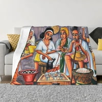 Етиопска живопис изкуство одеяло фланелно кафе церемония уютно меко руно покривало
