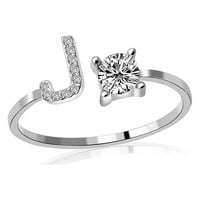 Skpabo комплект за тийнейджърки момичета регулируеми пръстени на възраст 8- Модни бижута за отваряне на бижута с диамантени букви и пръстени без пръстени за жени