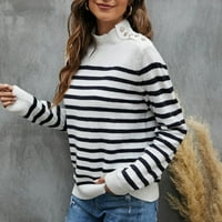 Пуловери за жени Разчистване Женски плетен плетен пуловер отдих за отдих с дълги ръкави стойка на яка пуловер пуловер пуловер