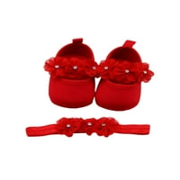 Hirigin новородени бебешки момичета обувки за кръщене Mary Jane Flats+Solid Color Headband
