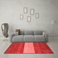 Ahgly Company Machine Wareable Indoor Rectangle Abstract Red Modern Area Rugs, 3 '5'