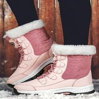 Зимни снежни ботуши за жени средна телета снежни обувки водоустойчиви туристически ботуши топли ботуши на открито розово 5