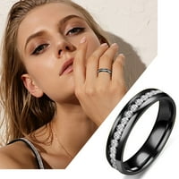 Miyuadkai пръстени замръзнали копринена шарка Inlaid Rhinestone Ring Alloy Жени изискани пръстени Модни бижута Подаръчни пръстени за приятели Момичета момчета диамант пръстени Бижута Черно 13