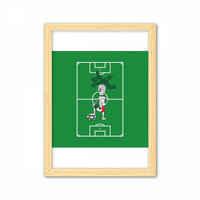 Мексикански кактус коса футбол спорт декоративна дървена картина домашна декорация картина рамка a4