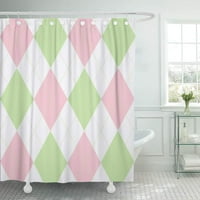 Бежово 80 -те зелени розови и тен 1960 -те 1970 -те 1980 -те 60 -те 70 -те години абстрактна шик душ завеса за баня завеса за баня