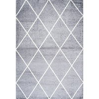Y Jonathan y Viscon Минималистичен диамантен фрелис килим - сиво бяло