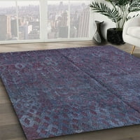 Ahgly Company Machine Wareable Indoor Rectangle Abstract Plum Purple Area Rugs, 3 '5'