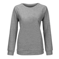 Тениски sunhillsgrace за жени плюс размер o суичър за шия пуловер с дълъг ръкав небрежен хлабав пулска риза блуза тениска горна блуза