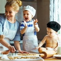Деца биб престилка+шапки деца предни джобни пушки момчета момичета кухненски занаятчийски живопис готвене готвене бебе pinafore chef печене на готвач