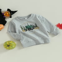 Jkerther baby baby halloween sweatshirts с дълъг ръкав тиквен буквен отпечатък пуловерни деца есенни дрехи