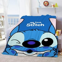 Lilo & Stitch Cartoon Stitch Bender Anime Throing Одеяла за момчета Момичета ултра меко леко топло фланелно сладко одеяло одеяло през целия сезон за диван легло диван подаръци за деца тийнейджъри