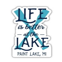 Paint Lake Michigan Souvenir Vinyl Decal Sticker Paddle Design 4-Pack