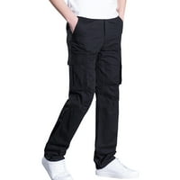 Панталони Odeerbi с пълна дължина панталони за мъже плюс размер памук мулти-джоба устойчиви гащеризони панталони черни