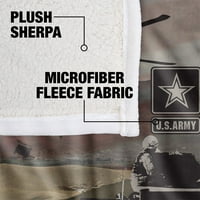 С. Армейско одеяло, 50 x60 Армейски ценности, копринено докосване Шерпа обратно Супер меко одеяло за хвърляне