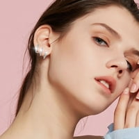 Обеци за жени Обеци от розов обръч за жени модерни минималистични мънички ушни опаковки пиърсинг шпилки Обеци Пчелни обеци за момичета бижута за жени сребро един размер