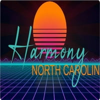 Хармония Северна Каролина Винил стикер Stiker Retro Neon Design