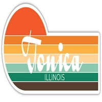 Tonica Illinois Sticker Retro Vintage Sunset City 70S Естетичен дизайн