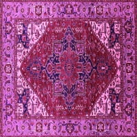 Ahgly Company Indoor Rectangle Oriental Pink Industrial Area Rugs, 5 '7'