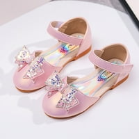 Момичета бебешки принцеси обувки Звезда пайест Rhinestone Bow Sandals Dancing Shoes Pearl Bling Shoes Single Kids Shoes