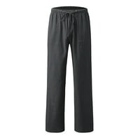 Мъжки ежедневни твърди панталони с пълна дължина разхлабени панталони джобни джобни теглене на ежедневни модни панталони Мъжки панталони за спално бельо
