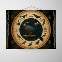 Зодиакални Zephyrs - астрология птица платно стено изкуство