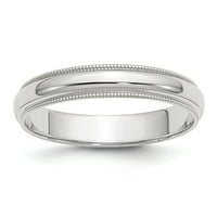 Sterling Silver Shiver Round Milgrain Band - размер 10.5