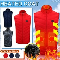 Loyisvidion палто плюс размер отопляема жилетка за мъже и жени двойно управление отопление на отопление на яке зима за отопление черно 10