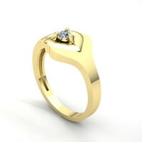 Истински 0,25ct кръгла изрязана диамантена дама булчински пасианс годишнина годежен пръстен солидна 18k роза, бяло или жълто злато F VS1