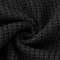Zunfeo пуловер за жени- пуловер свободно годни кабелни плетани върхове висока шия топъл твърд дълъг ръкав есенни върхове синьо л