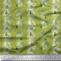 Soimoi зелена памучна патица тъкани артистични листа от печатни тъкани двор широк