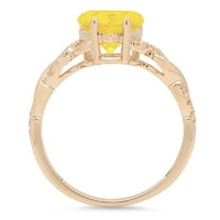 2.1ct сърце нарязано жълто естествен цитрин 14k Жълто злато гравиране изявление Булчинска годишнина Ангажимент Сватбен пръстен Размер 4