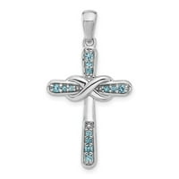 Auriga Sterling Silver London Blue Topaz Infinity Cross висулка за жени