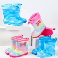 Sunisery Kids Boots Rainbow Rain Shoes Waterproof Rainboots Неплъзгащи се лек каучук за момичета момчета 2-9t