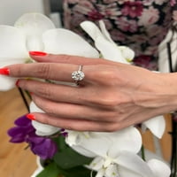 Capri - Moissanite Round Cut Lab Diamond Si Prong Поситен годежен пръстен