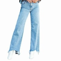 Durtebeua Baggy Jeans for Women Petite дължина разтягане на бедствия с дънкови панталони