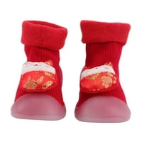 Чифт новогодишни бебешки обувки топли анимационни обувки с подметки за дете за дете