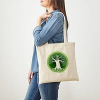 Cafepress - Зелено келтско дърво с чанта - Естествено платно тотална чанта, платнена чанта за пазаруване