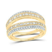 Диамантената сделка 14kt жълто злато дамски багет диамантен опаковка подобрител сватбена лента cttw