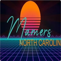 Mamers North Carolina Vinyl Decal Stiker Retro Neon Design