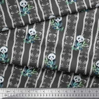 Soimoi Grey Rayon Fabric Bamboo Panda Jungle Print Fabric край двора