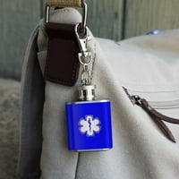 Звезда на живота Медицинско здраве EMT RN MD от неръждаема стомана 1oz Mini Flask Key Chain