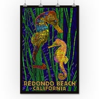 Redondo Beach, Калифорния - Морски кончета - хартиена мозайка - произведение на фенерните преса