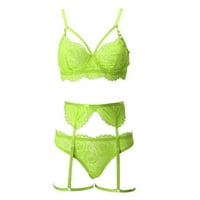 Zuwimk бельо за жени, жени с v-образно бельо дантелено мрежест компитен облекло за нощни дрехи S-4XL Green, S