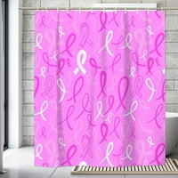 Sonernt гърдата рак осведоменост панделка водоустойчива полиестерна тъкан душ завеси за баня с трайни пластмасови куки