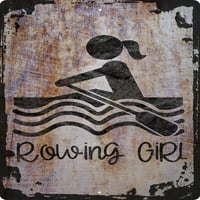 Гребане момиче вода гребло спортни състезания женски бежово стена арт декор забавен подарък