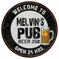 PUB на Мелвин 14 Кръгъл метален знак бира бар черен декор за стена подарък 100140039327