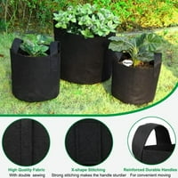 Чанта за отглеждане на галон, надуваема платформа за тъкани с дръжка, тежка сгъстена нетъкана засадена тенджера с етикети на растения