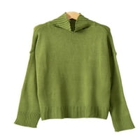 Paille Ladies пуловер зимен топъл джъмпер върхове костенурка пуловер ежедневно плътно цветни плетени пуловери шик зелени s