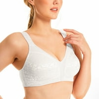 Deyllo Women's Wirefree Non Pladed Plus Size Full Minyizer Bra, White 42DDD